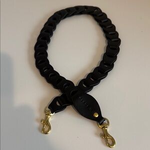 Clare V black leather link handbag shoulder strap